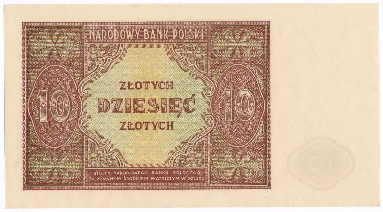 Banknot. 10 złotych 1946
